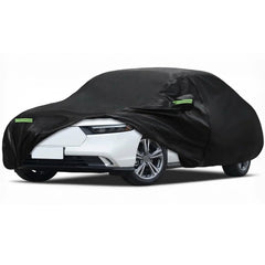 Morhept waterproof sedan car cover protecting a car outdoors against rain and dust