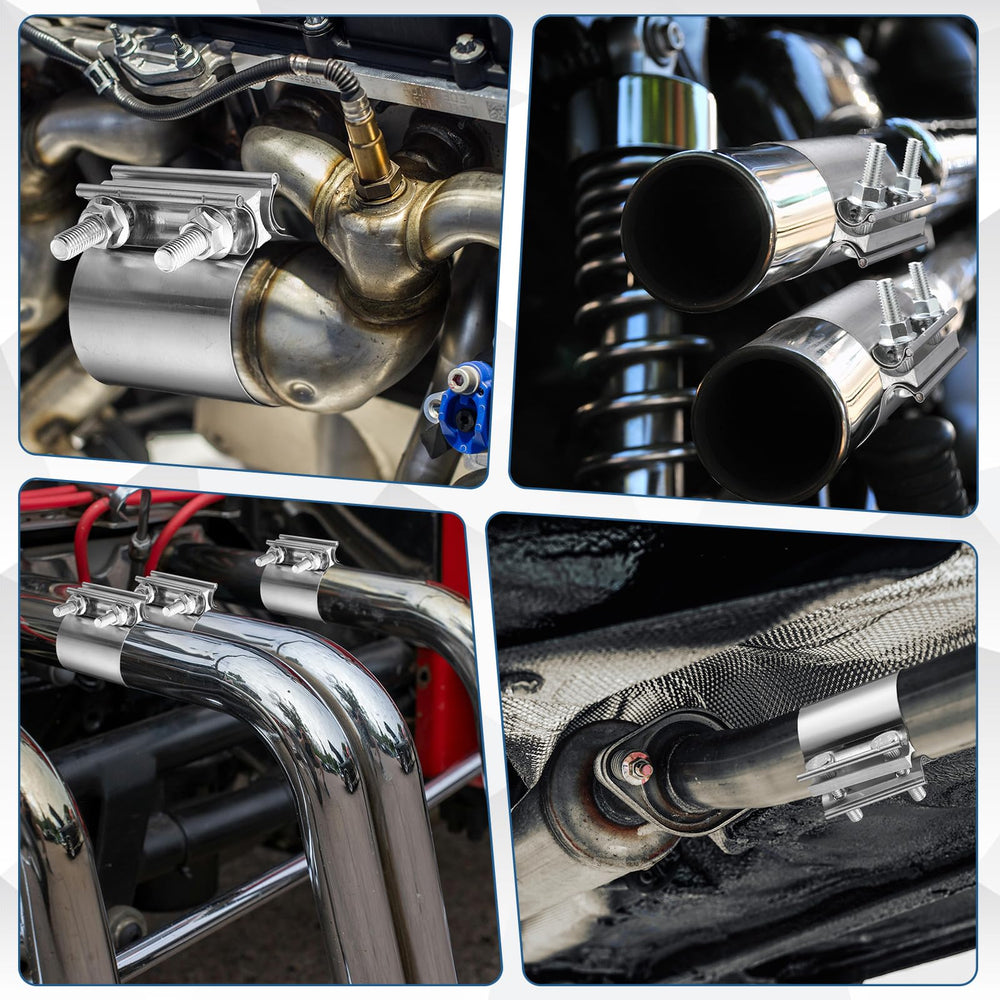 MorningRo exhaust clamp kit includes four pieces for versatile use.