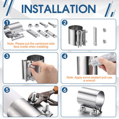 MorningRo 2.5-inch clamp supports secure exhaust assembly.