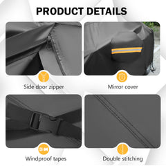MORNYRAY Jeep Wrangler 2 Door cover rear view highlighting windproof design