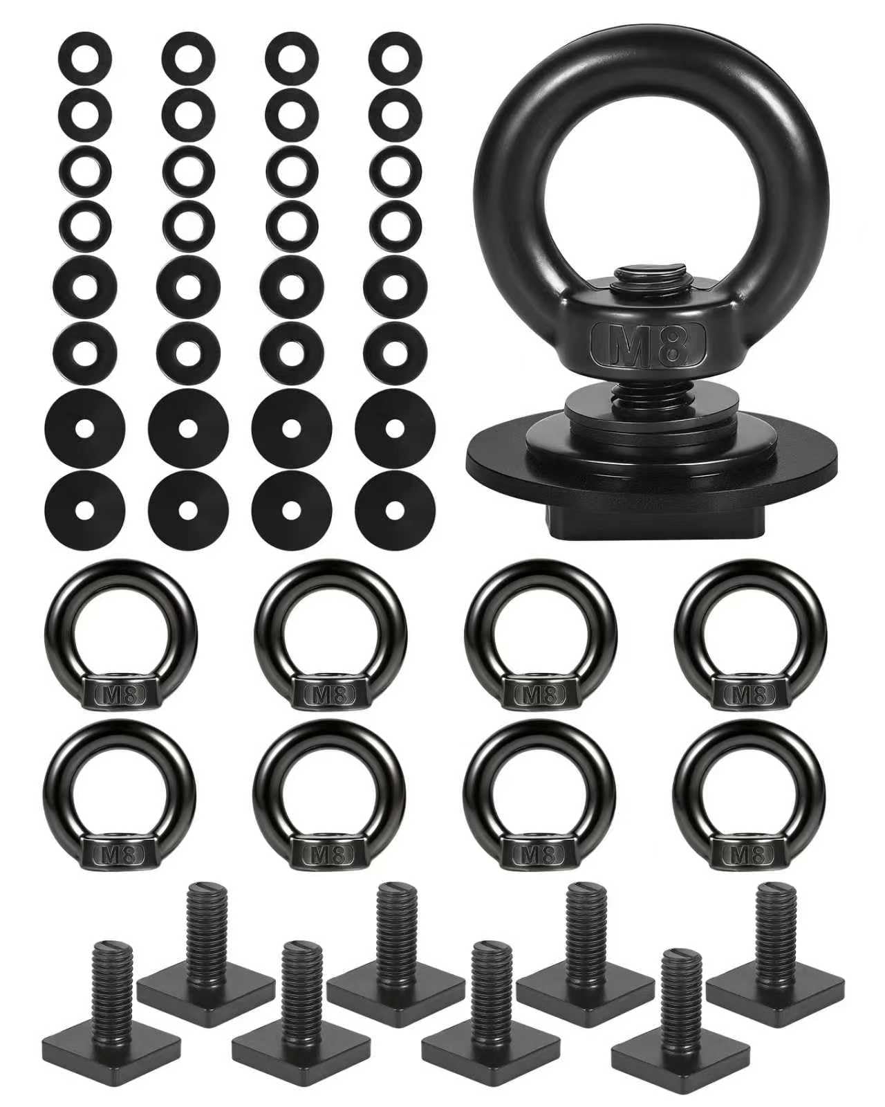 Moroinriz T-track mount anchor crossbar — secure tie-down points for roof racks.