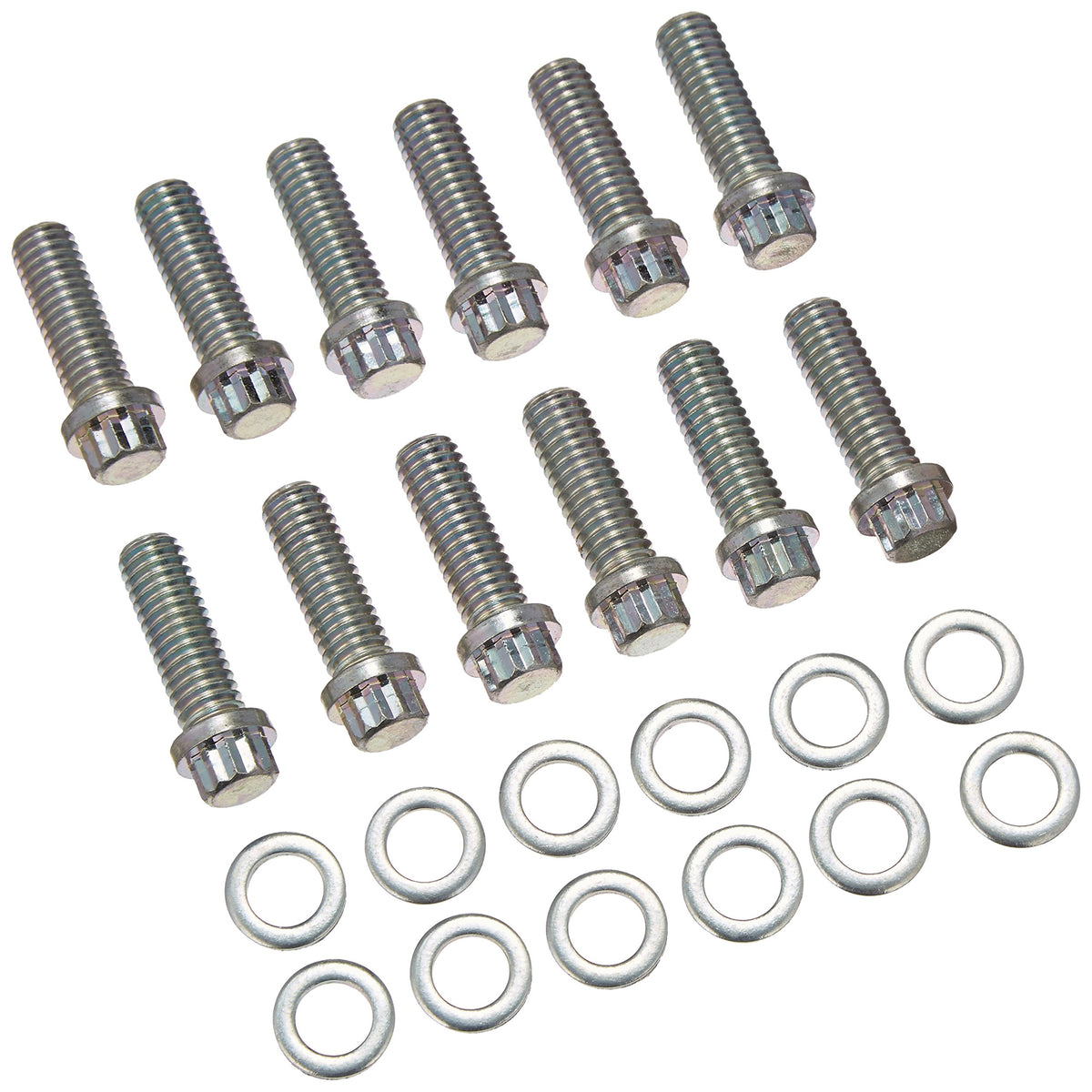 Moroso 38400 intake bolt for small block Chevy, precise hardware for secure manifold mounting.
