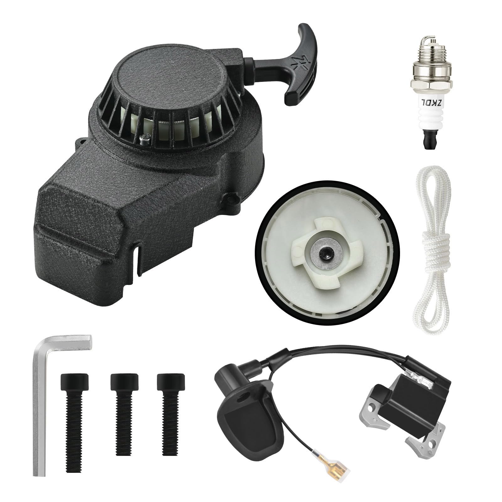 Moroxi recoil pull starter aluminum body offers durable performance for 47cc-50cc engines.