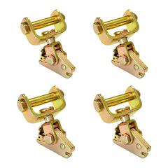 MorScan 4-pack E-Track roller idler fittings for flexible, tensioned strap secures.