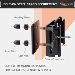 MorScan e-track connector mounting plates reinforce attachment.