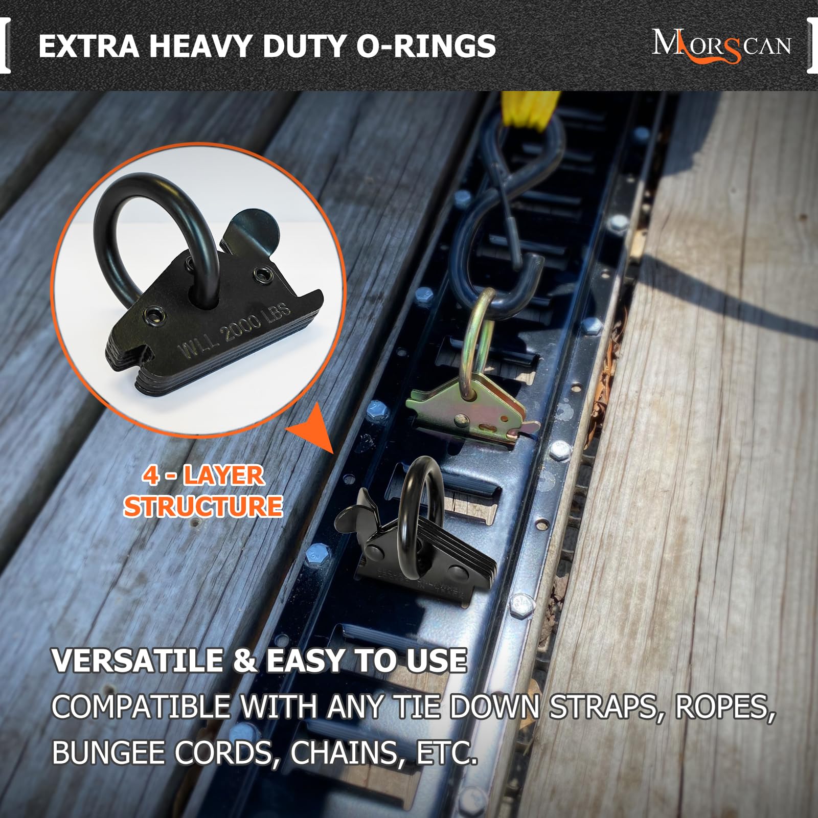 MorScan E-Track O-Ring anchors fit standard slots for quick installs