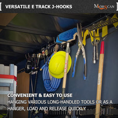 MorScan heavy-duty e-track hook on trailer rail securing equipment