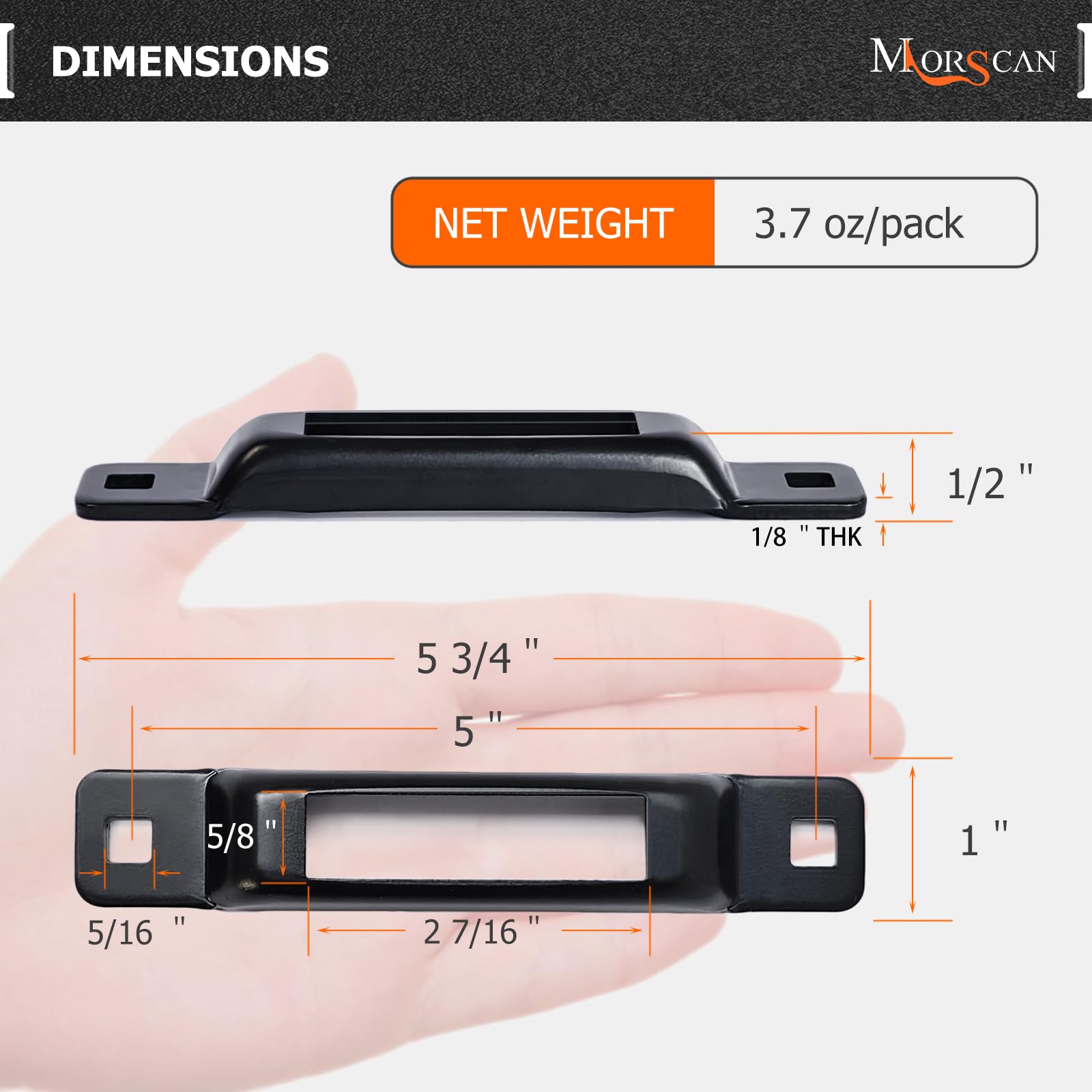 MorScan high-strength steel E-Track slot with durable powder coating