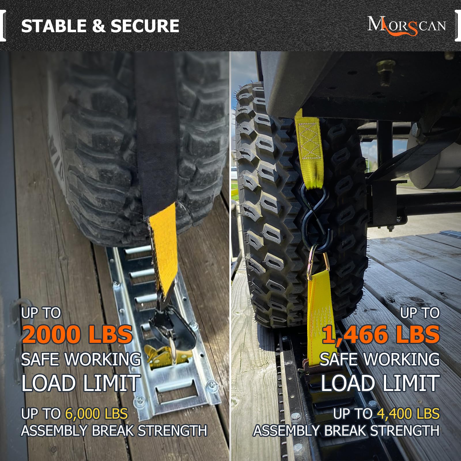 MorScan 6-inch polyester tie-off strap stays taut when wet