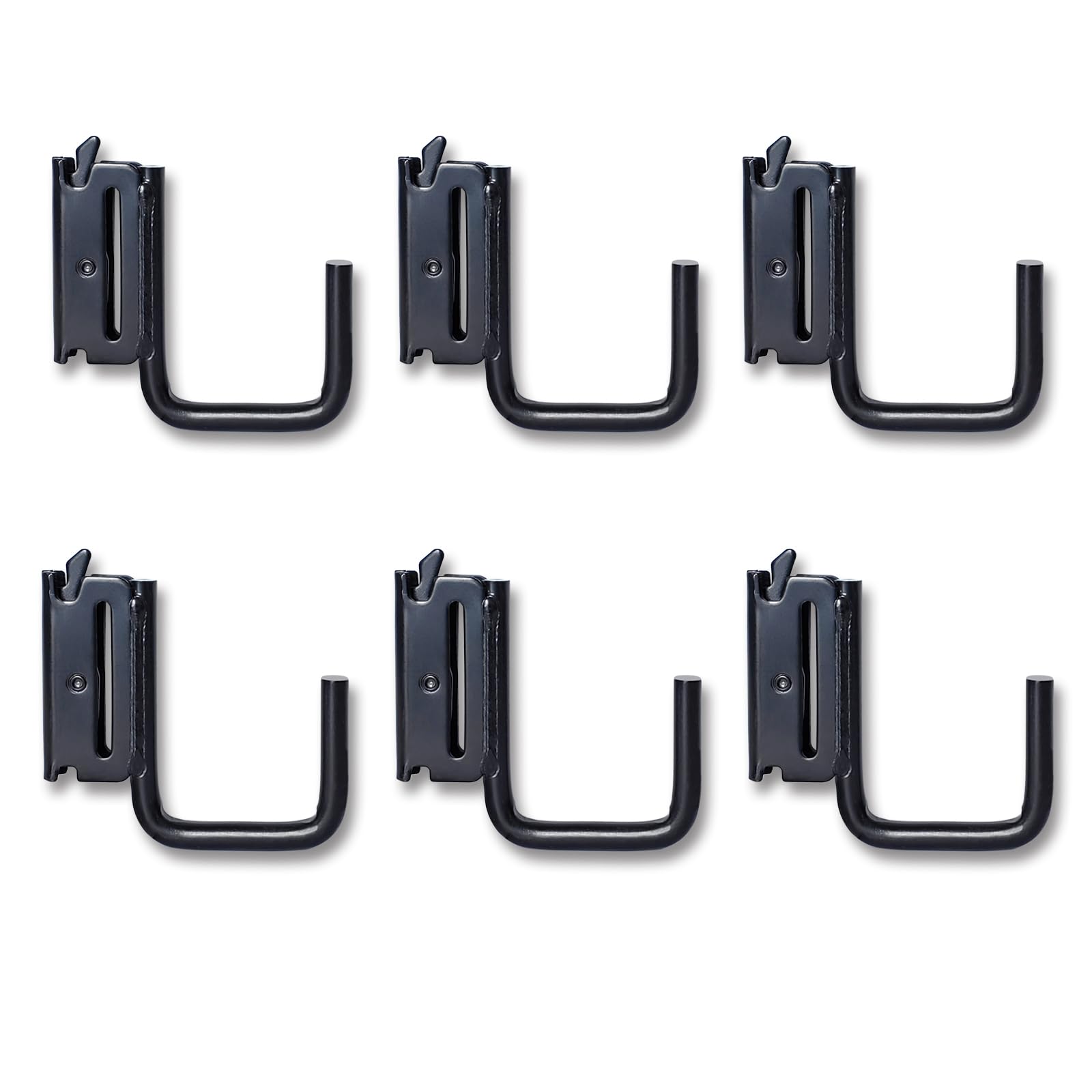 MorScan hooks used to organize gear in a shop or vehicle interior.