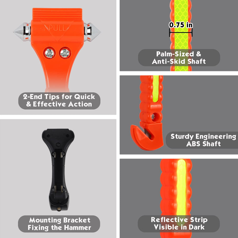 MorTime car safety hammer shows ergonomic grip for emergencies.