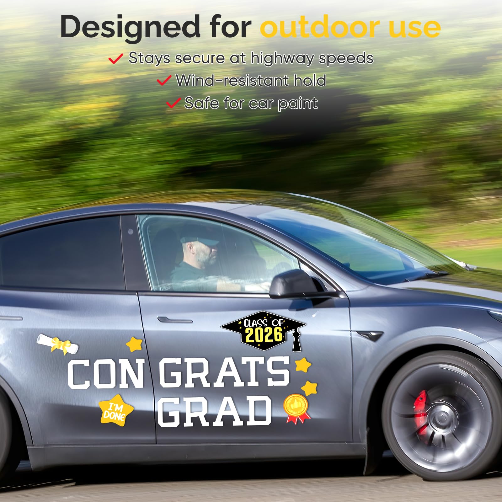 Mosailles easy car decoration setup with reusable magnetic pieces
