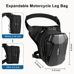 MOSISO leg bag with adjustable straps demonstrates a customizable fit for riders of all builds.