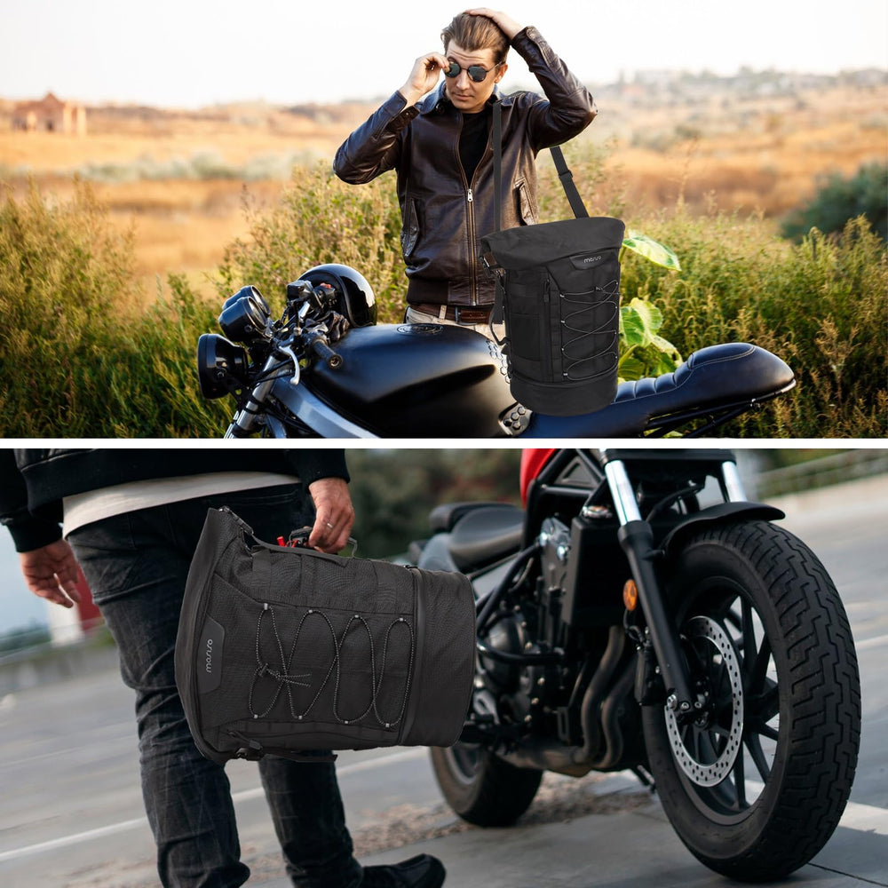 MOSISO adjustable shoulder strap adapts to rider height for comfortable carrying.