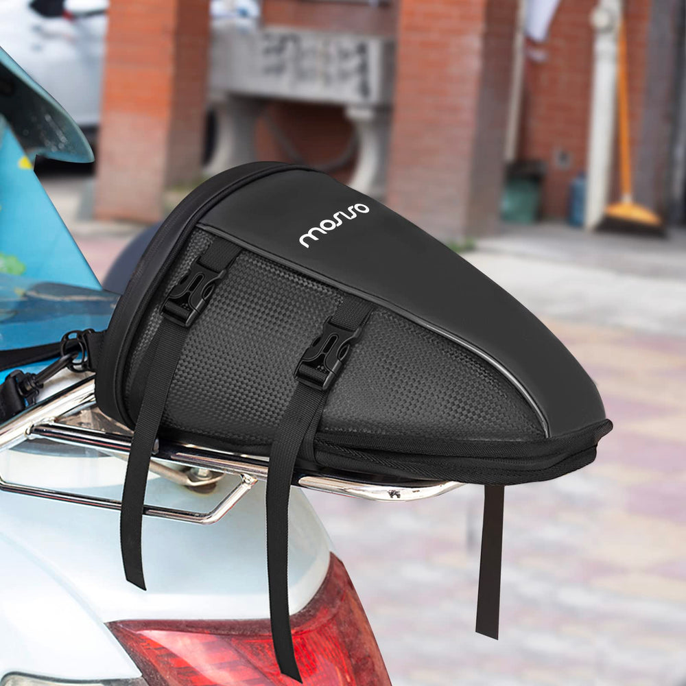 Versatile MOSISO bag serves as tail bag, shoulder bag, or handbag.