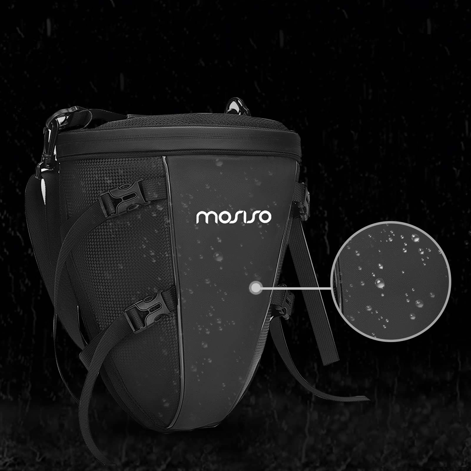 Top handle enables easy hand carry when off the bike.