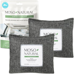 MOSO NATURAL car odor absorber 2-pack with 300g bamboo charcoal neutralizes smells.