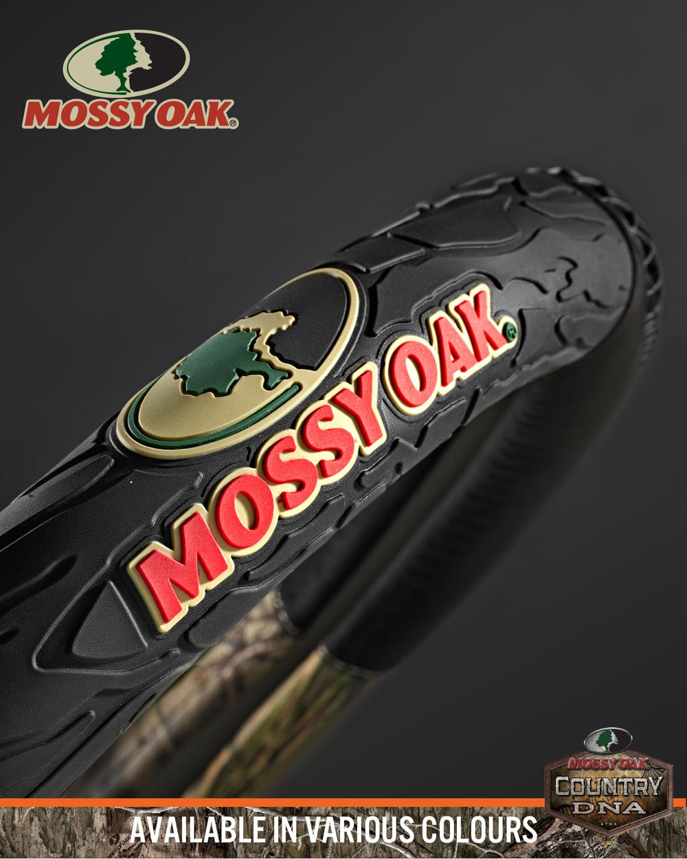 Mossy Oak camo steering wheel cover improves grip and control during drives.