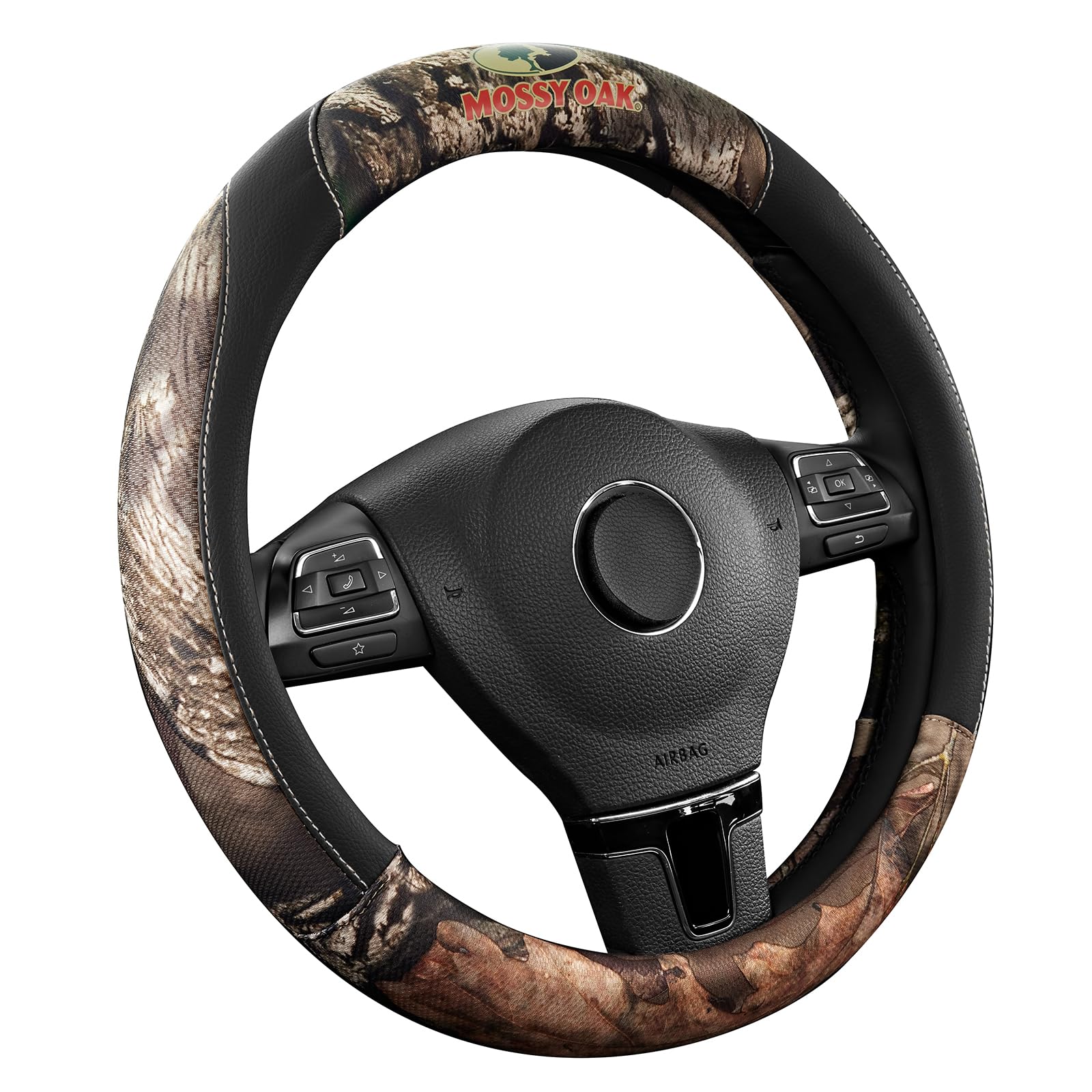 Mossy Oak full camo steering wheel cover with maple forest pattern for interior camouflage