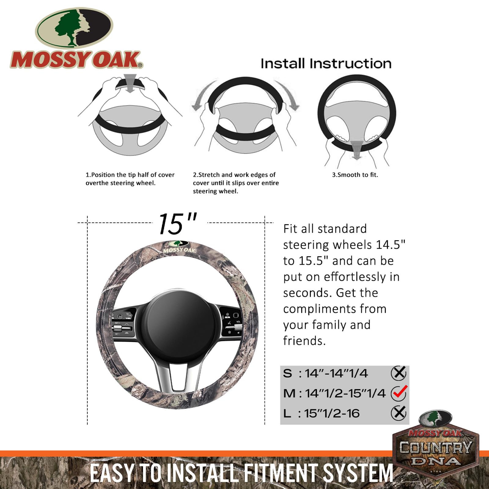 Quick install allows refreshing your interior in minutes.