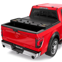 MOSTPLUS 5.5ft tri-fold tonneau cover on top for Ford F-150 protects cargo