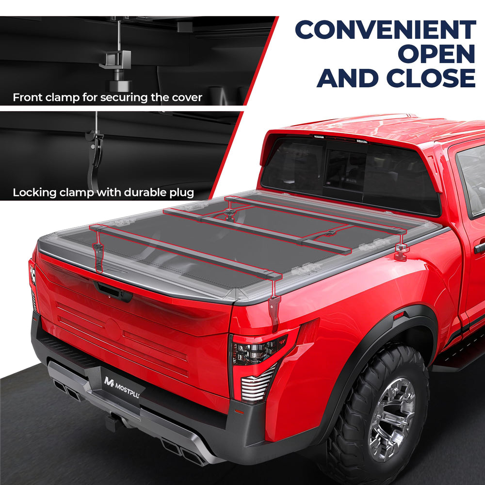 Easy installation of MOSTPLUS cover with included harnesses for Nissan Frontier