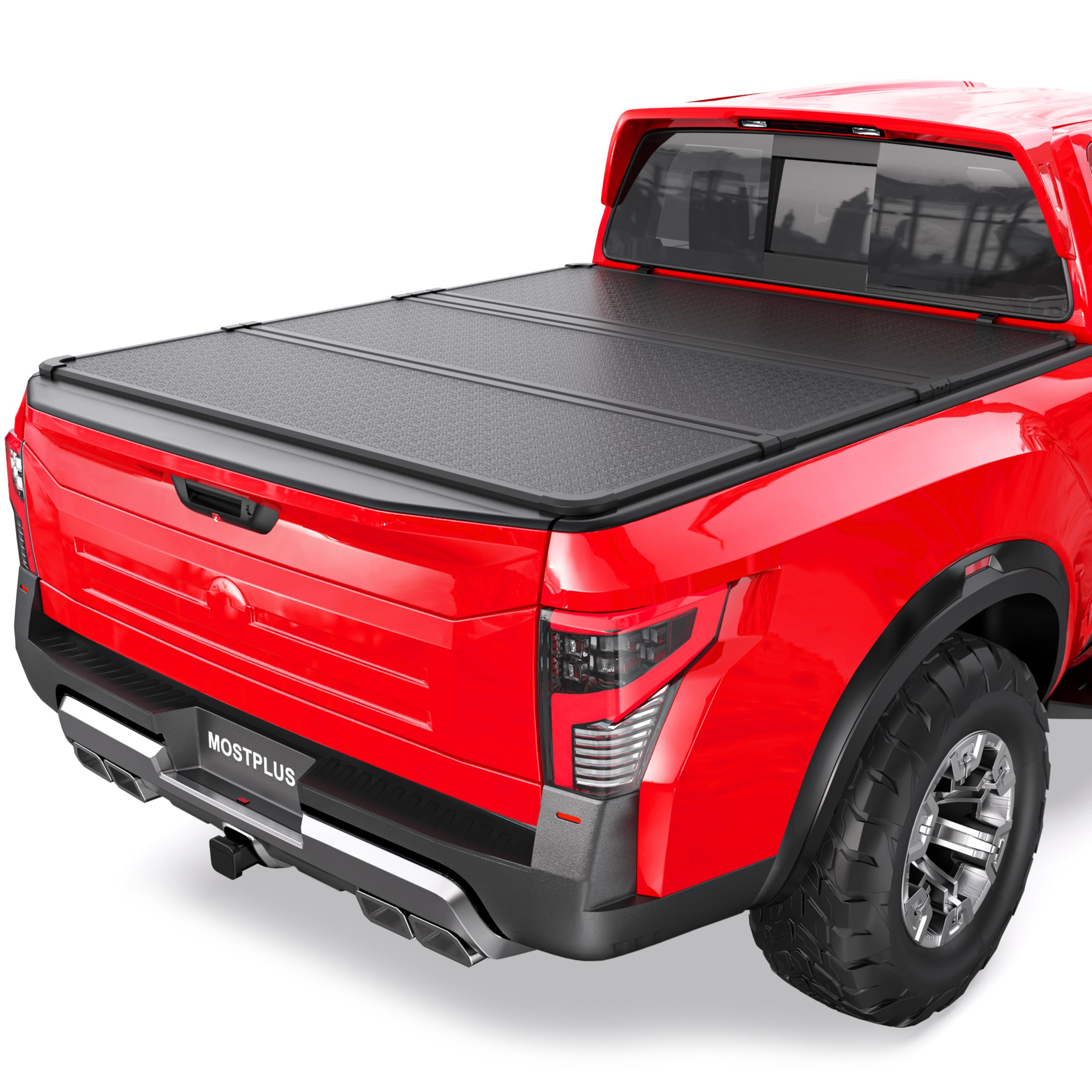 MOSTPLUS 5FT tri-fold tonneau cover front view showing full bed protection
