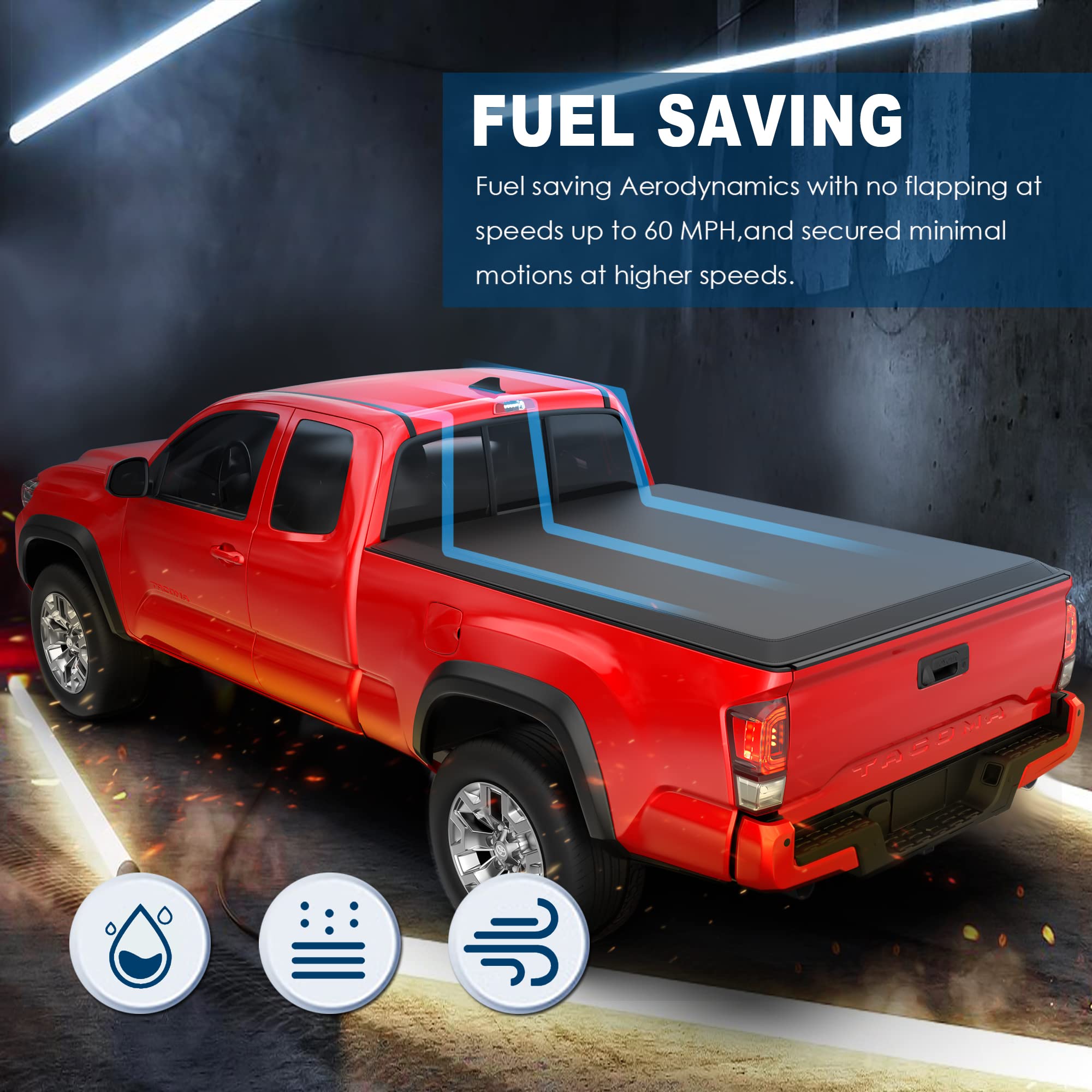 MOSTPLUS deckrail-compatible design fits 2016-2023 Toyota Tacoma