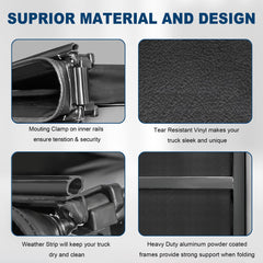 MOSTPLUS durable aluminum frame provides long-lasting support for Tacoma bed