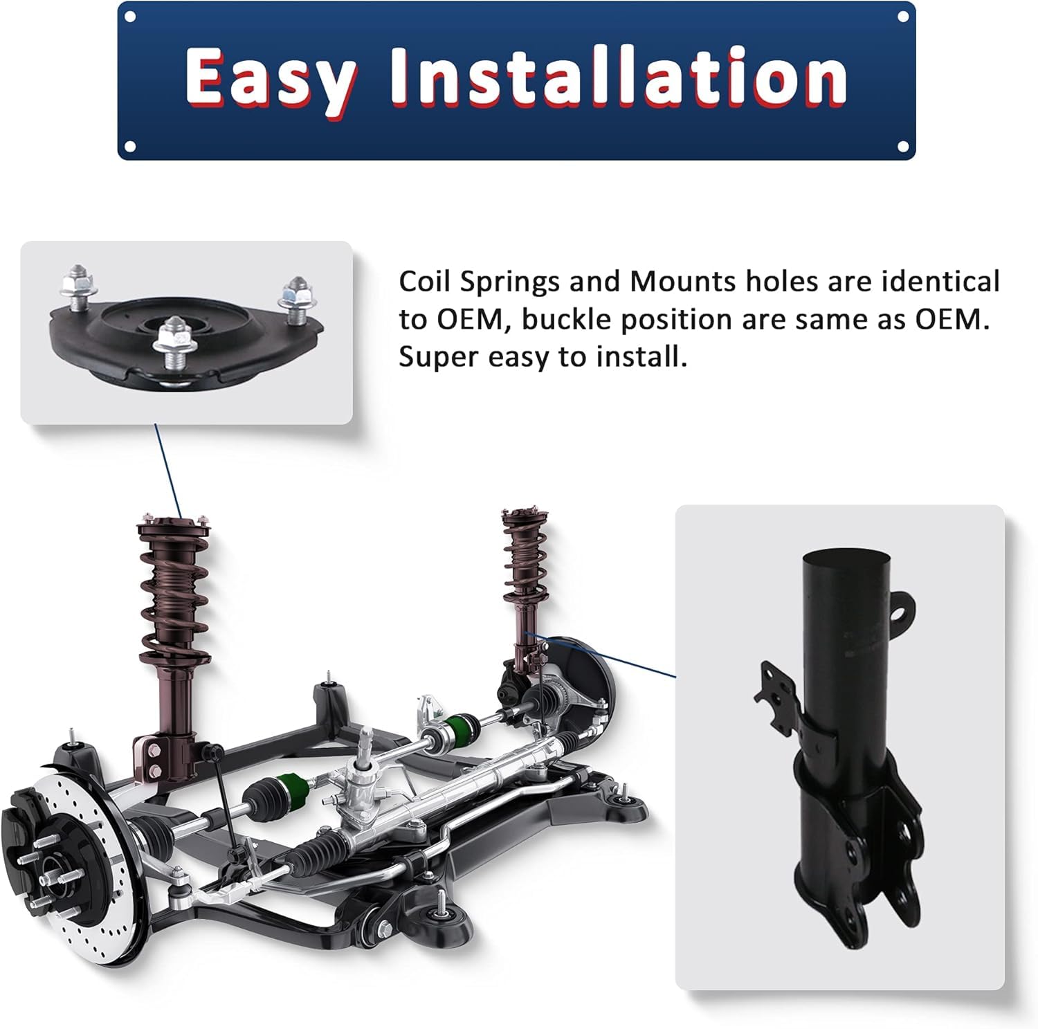 MOSTPLUS assembled front suspension ensures consistent performance during daily driving