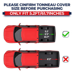 MOSTPLUS quad-fold tonneau cover side view demonstrates full-bed coverage and easy access.