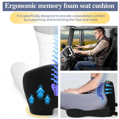 Mosxoed memory foam core provides plush, enduring support during long drives.