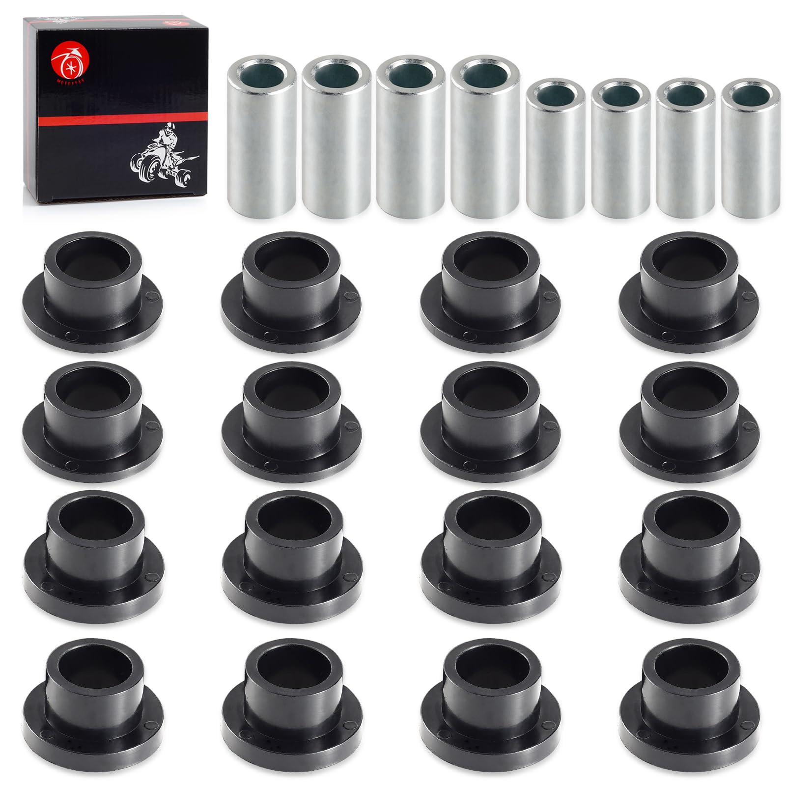 MOTO1988 front-rear shock bushings 16pcs kit improves ride stability for Polaris Ranger.