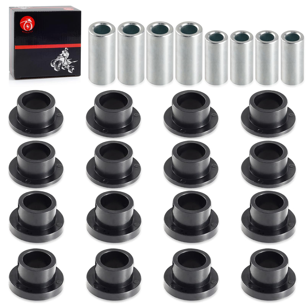 MOTO1988 front-rear shock bushings 16pcs kit improves ride stability for Polaris Ranger.