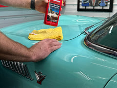 Close-up of glossy finish after applying Mothers California Gold wax