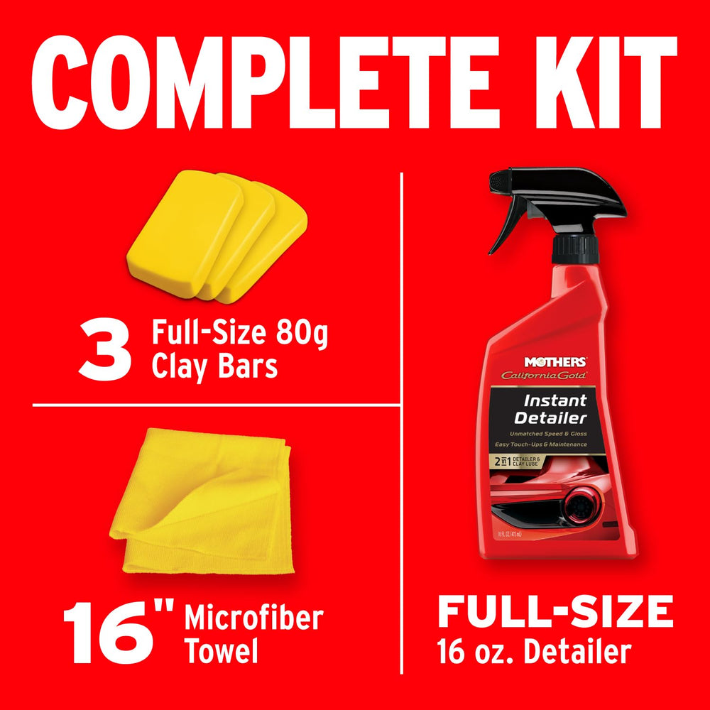Mothers California Gold detailer used with clay for easier wax bonding.