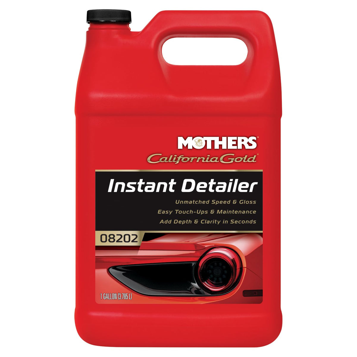 Mothers California Gold Instant Detailer bottle pour highlights easy touch-ups and light dirt removal.