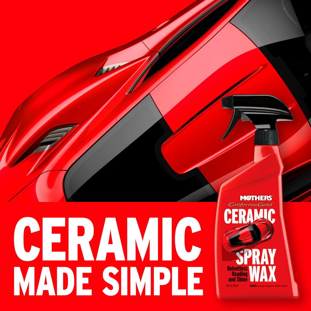 Mothers California Gold ceramic spray wax in action demonstrates quick spray-on application
