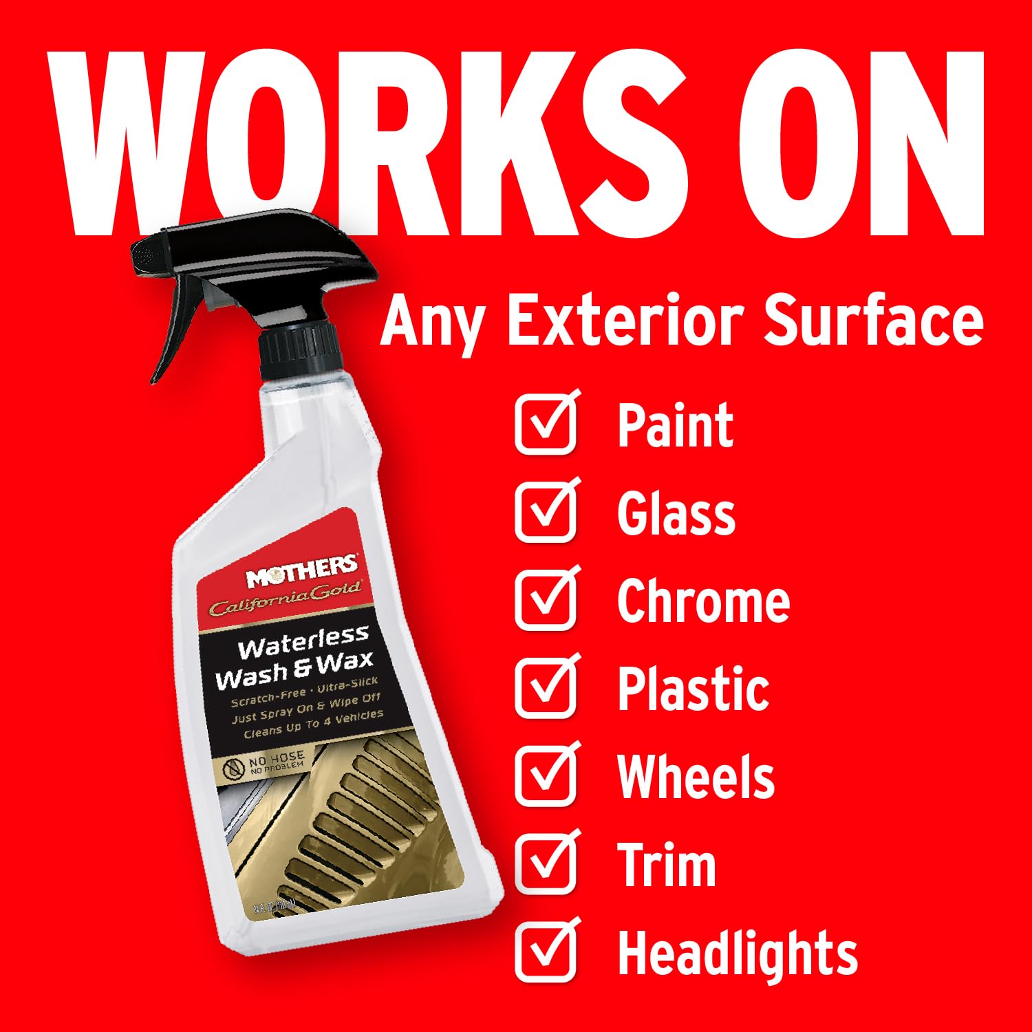 Mothers California Gold Waterless Wash & Wax glossing after wipe and buff