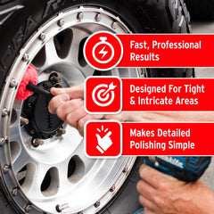 Mothers PowerBall Mini with 10-inch Quick Swap Bit extension extends reach for recessed areas.