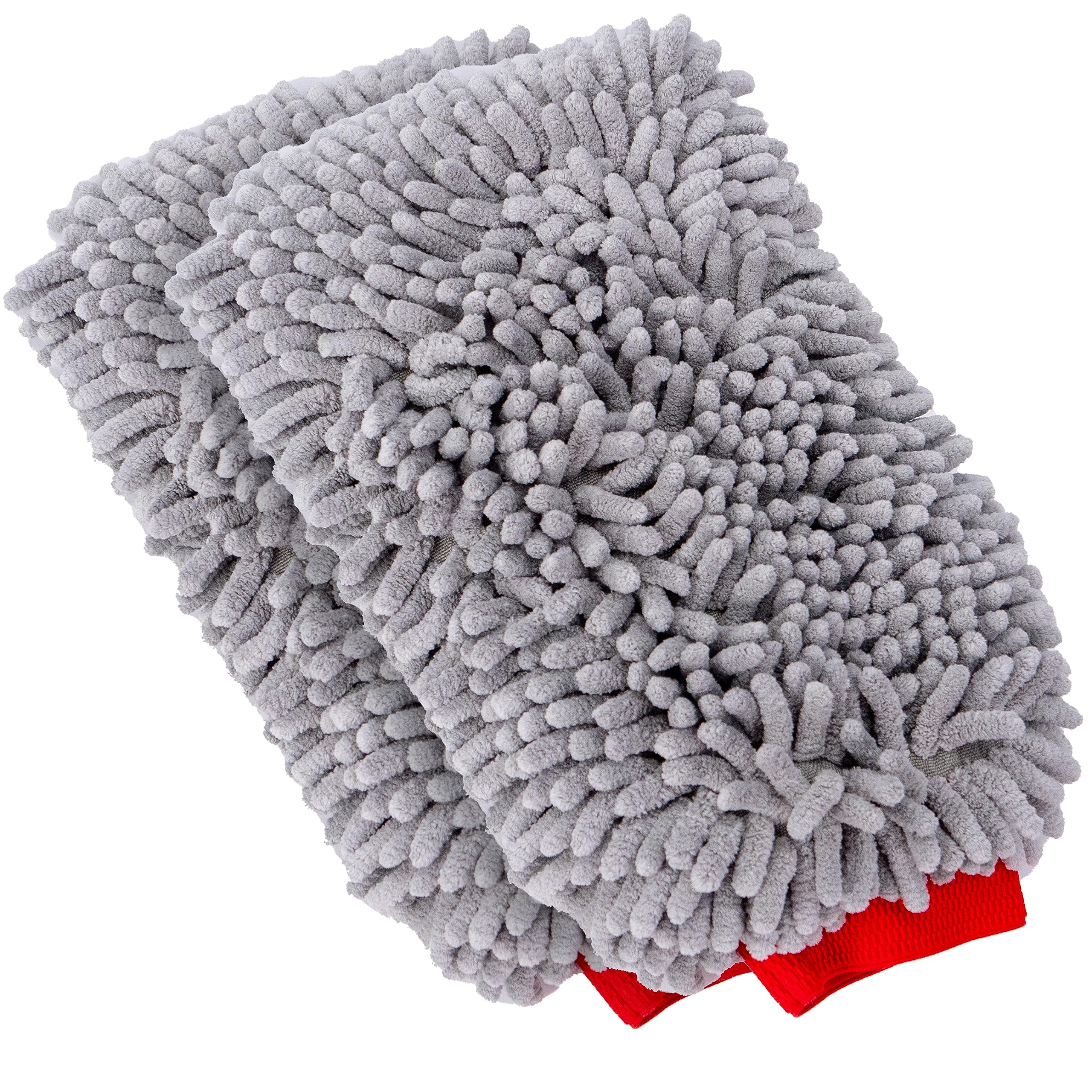 Mothers Premium Chenille Car Wash Mitt two-pack for gentle, scratch-free cleaning.