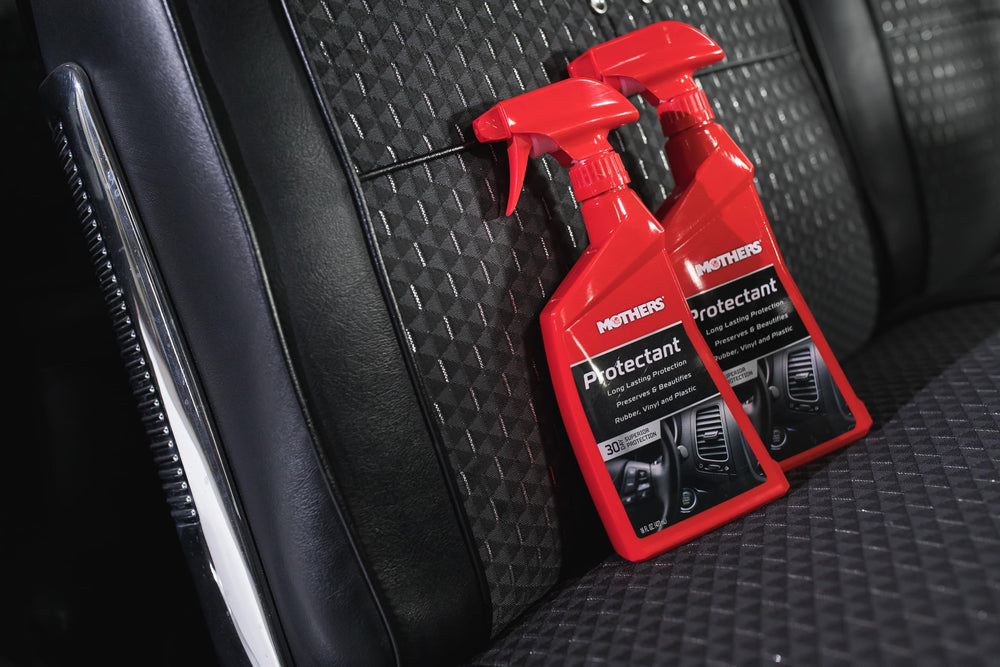 OEM-like finish restored on multiple plastics using Mothers Protectant.