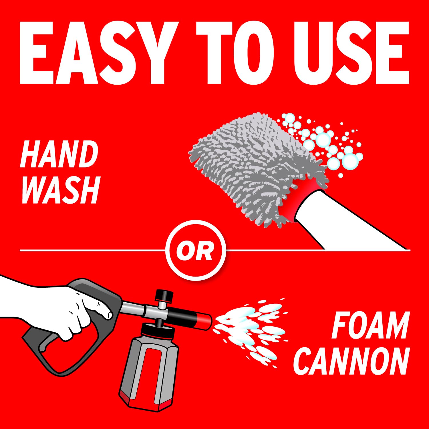 Mothers Triple Action Foam Wash foam lifts grime from paint safely.