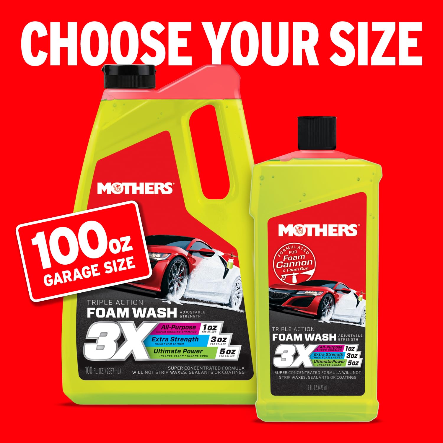 Mothers Triple Action Foam Wash lush foam in action.