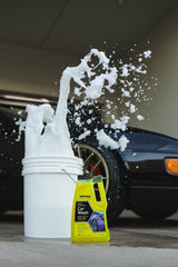 Mothers Ultimate Hybrid Car Wash foam shows rich suds ideal for foam cannon use.