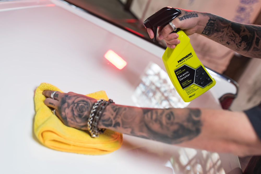 Mothers Ultimate Hybrid Ceramic Detailer enhancing surface beading for better hydrophobicity