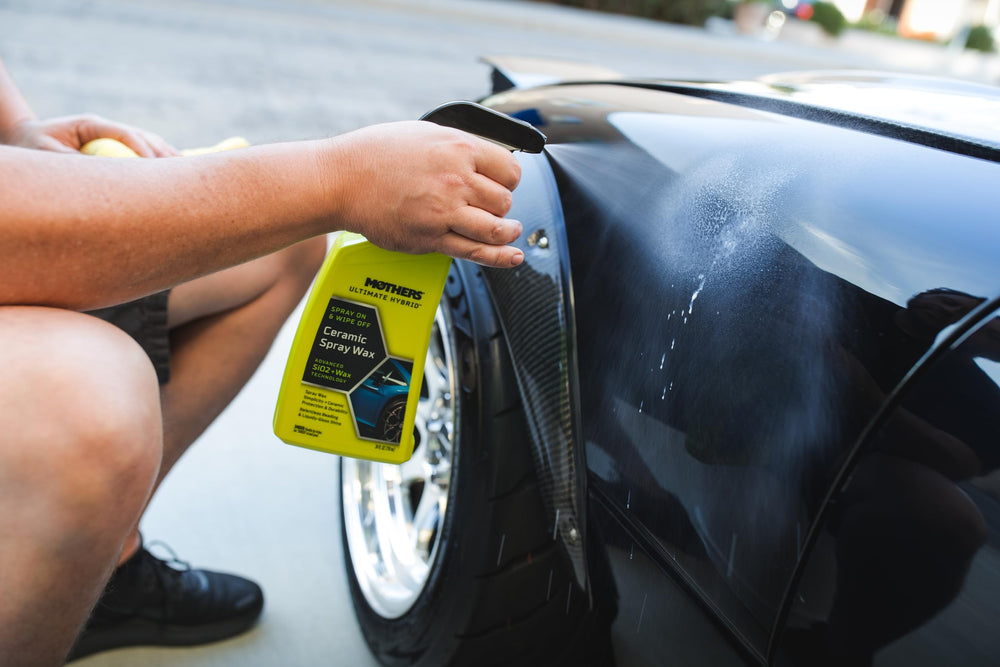 Mothers Ultimate Hybrid Ceramic Spray Wax application finish highlighting a slick gloss