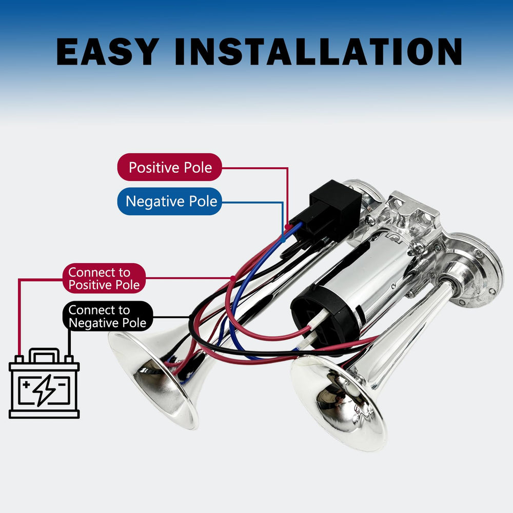 Motiilanco weatherproof chrome horn body withstands salt and rain