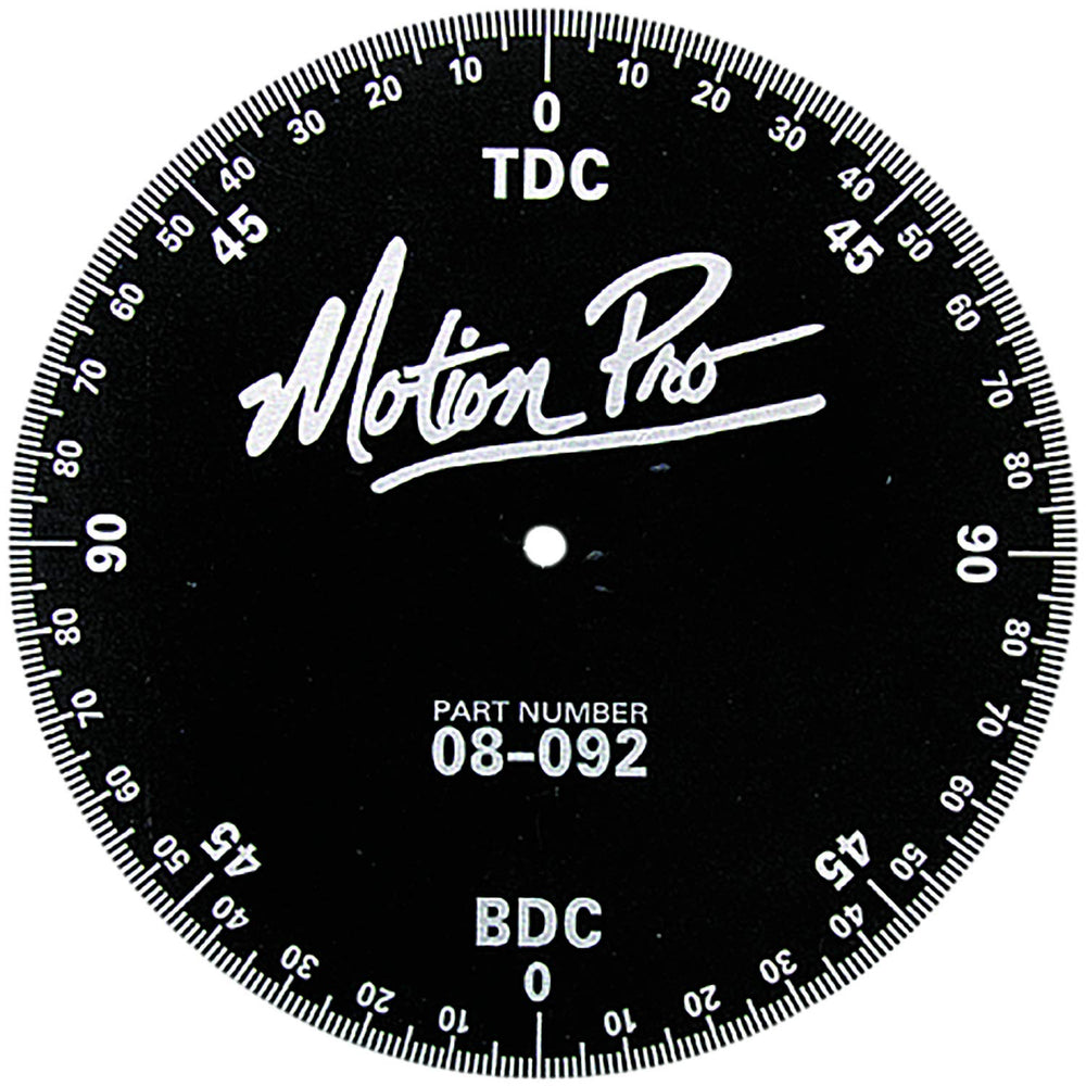 Motion Pro degree wheel in aluminum for precise angle measurement
