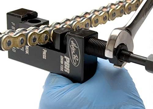 Motion Pro PBR Chain Breaker Tool in use for chain pin removal and service.